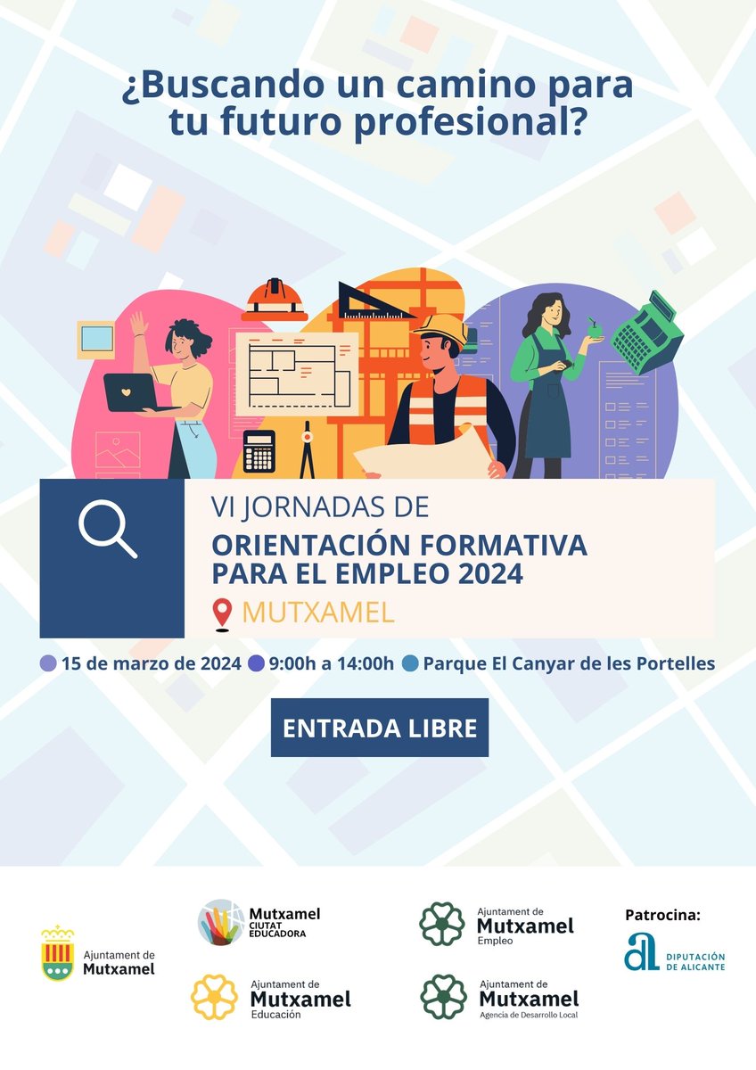 Mañana viernes 15 de marzo <a href="/eccasocial/">Fundación ECCA Social</a> Alicante estará presente en la VI Jornada de orientación y empleo de la ciudad de Mutxamel. Os esperamos