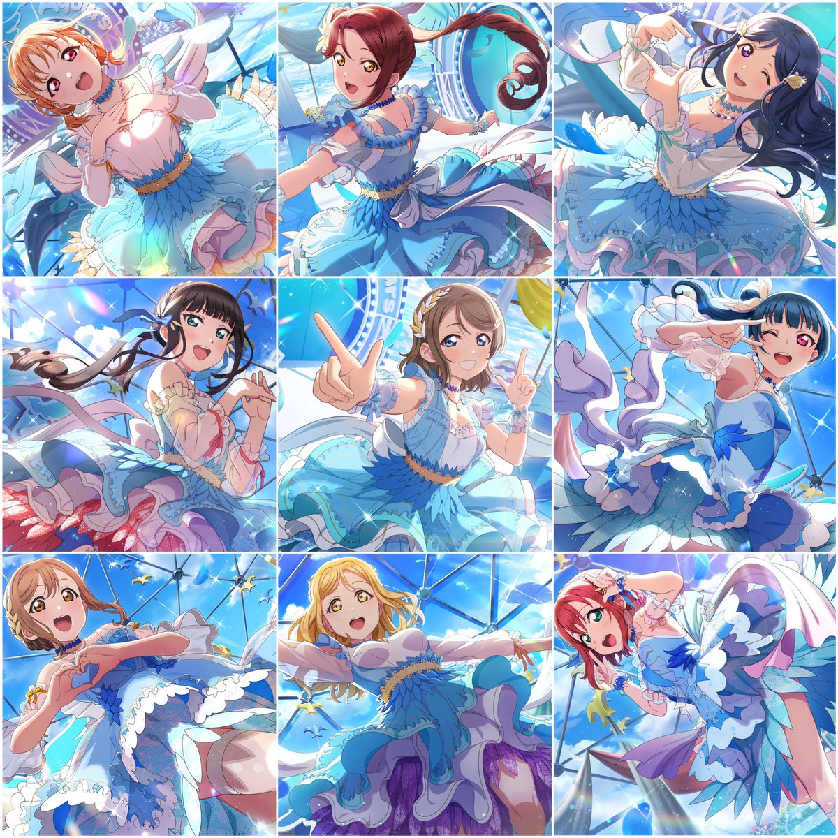 [🇯🇵#SIF2] 🎂Birthday UR Set COMPLETE!✨ Aqours「Fairy Wings」☀️🌊 Check out the set with HQ images, transparents, and more on 🌼Idol Story🎀: 🌟 idol.st/SIF2/cards/?id… 🌟 • You will be added when the Special Scouting starts. #LoveLive #スクフェス2 #Aqours