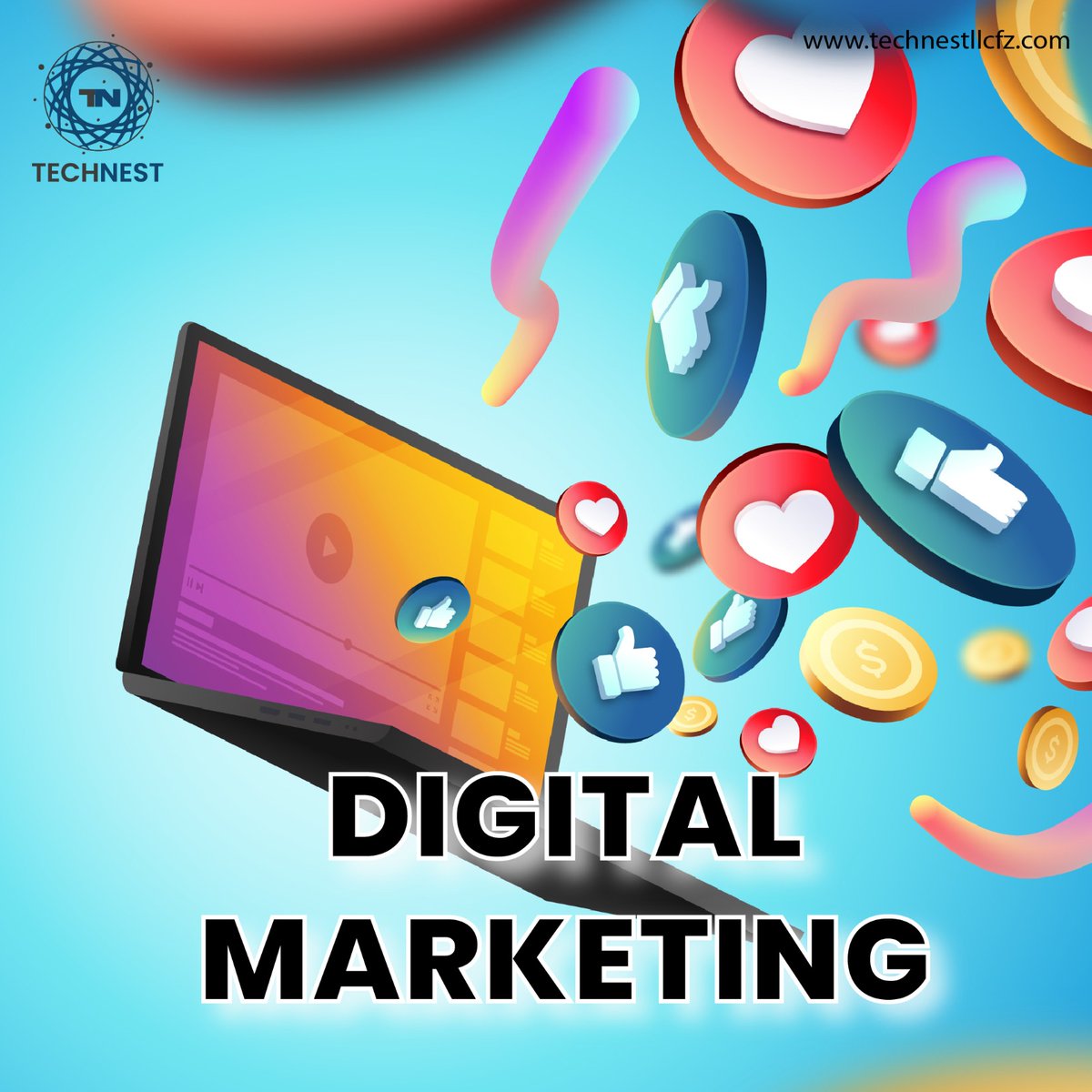 Reach the right audience, at the right time, with our data-driven digital marketing strategies. From search engine optimization to social media advertising, we'll help you grow your online presence and drive meaningful results. 
.
.
#digitalmarketing #technestllcfz #seo