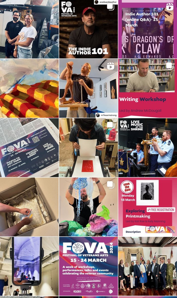 FOVA24 kicks off tomorrow! Join in celebrating the veteran arts community FOVA.org.au 
#creatives #summit #artswellbeing #culture #commemoration #artofliving 
#creativeindustry #arts
#exhibitions #livemusic #veterancommunity #M2A24