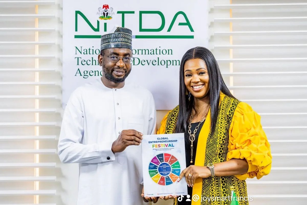 joysmartfrancis's tweet photo. National Information Technology Development Agency (NITDA), partners Global Entrepreneurship Festival. DG expresses excitement and pledges unreserved support and commitment. 

To secure a spot - Visit https://t.co/dJOPuQeMq9 https://t.co/Fbw8TGLiHg