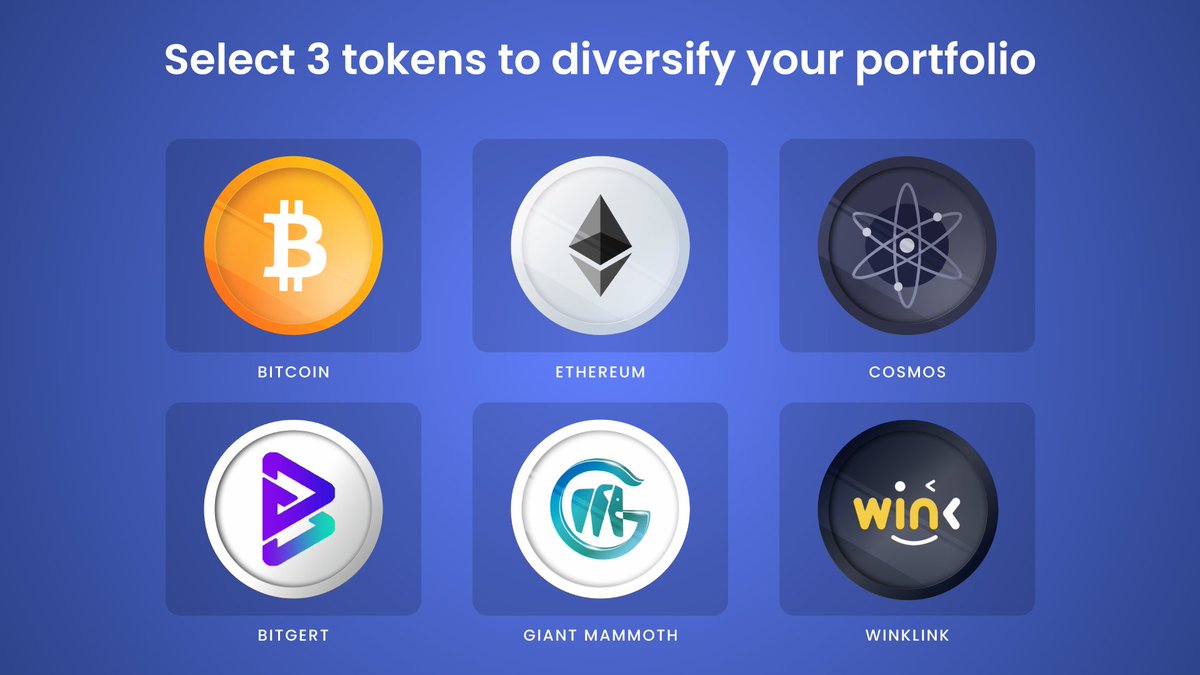 Which three tokens will you choose to diversify your portfolio? 🤔 @Bitcoin,  @ethereum, @cosmos, @bitgertbrise, @GiantMammoth or @WinkLink_Oracle # Bitcoin #Ethereum #Cosmos #Bitgert #GiantMammoth #WINkLink