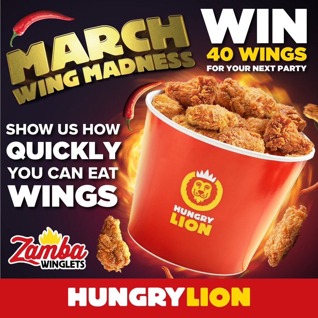 hungrylion's tweet photo. How quickly can you eat 40 wings? 🍗🔥❤️

Show us how quickly you can eat a bucket of our #MarchWingMadness wings and you could stand to WIN it.

Competition ends midnight Monday 18 March, Winners Announced Tuesday 19 March 

Available 1-31 March at ALL STORES  #HungryLionWingDeals #MarchWingMadness