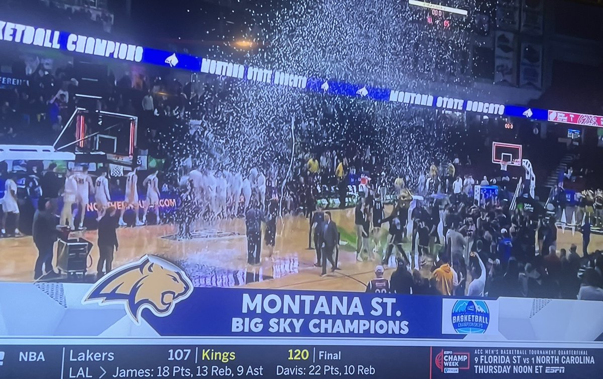 MONTANA STATE IS DANCING FOR THE THIRD YEAR IN A ROW!

MATT LOGIE DOES IT IN HIS FIRST SEASON AS A D1 HEAD COSCH! WITH A WHOLE NEW TEAM! THAT FINISHED THE SEASON .500! SO SO IMPRESSIVE! WINNERS WIN! DOESN’T MATTER WHAT LEVEL!

NONE BETTER FOR THE BOBCATS THAN OVER THE GRIZZLIES!