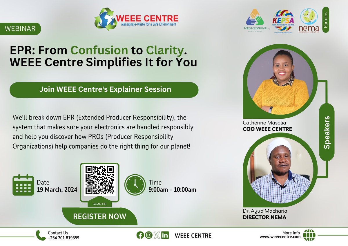 Join our exclusive EPR webinar and delve into the world of electronics management. Discover the pivotal role of PROs in environmental responsibility. Register now to be part of the change: 
Link>> forms.gle/BngNDrPv9FnVNM…