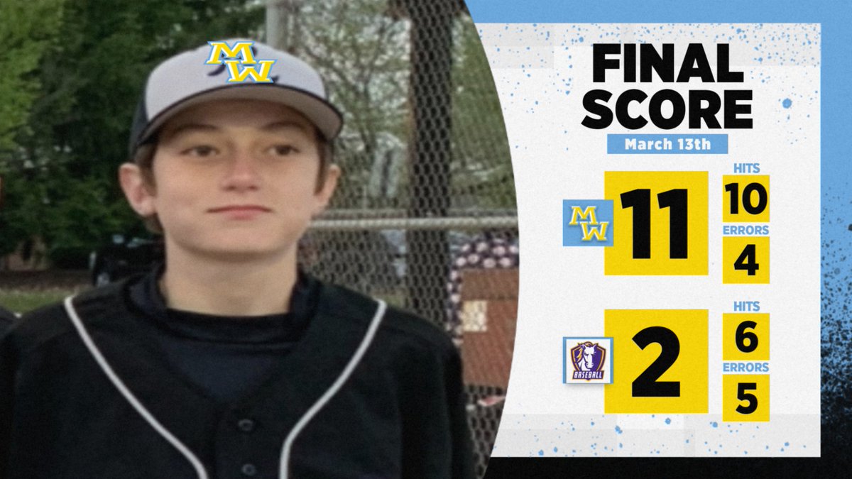Warriors start their season 2-0 after an 11-2 win over Rolling Meadows. Julian Delao got the win, going 5 innings, giving up 1 ER &amp; striking out 3. Connor Woodford shut the door, pitching 2 IP, &amp; giving up only 1 hit. It was a complete team effort on offense, racking up 10 hits.