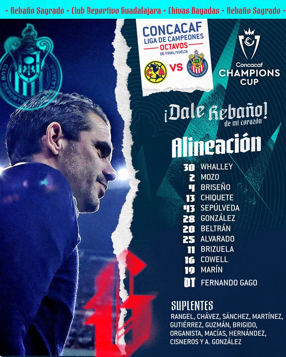 Chivas's tweet photo. 🇫🇷 ¡ELLOS SON LOS 11 MEXICANOS QUE DARÁN EL ❤️ Y ALMA POR LA VUELTA EN EL 🏟️ AZTECA! 🇫🇷

¡VAMOOOOS, CABRONEEES! 👊

#DaleRebaño 🐐 https://t.co/IQdNs47IY8