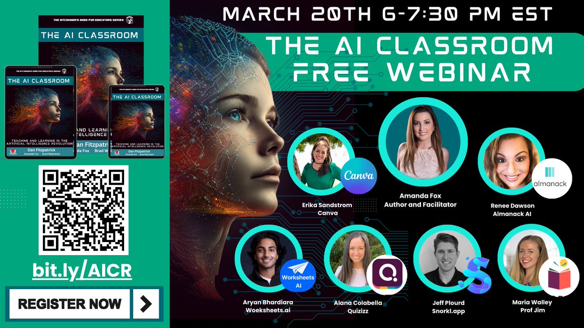 AmandaFoxSTEM's tweet photo. 🌟 Don't miss our free webinar w/ 6 amazing companies presenting every 15 minutes! Explore breakout style!

🔗Register now: https://t.co/Agsrlh8iK8

1️⃣ https://t.co/8OfRqZJp1B
2️⃣ @Quizizz
3️⃣ @WorksheetsAI
4️⃣ @Almanackai
5️⃣ ProfJim
6️⃣ @Canvaedu

🎉 #AIinEdu #EdTech #AIClassroom 🤖 https://t.co/lN7Keg70Mr