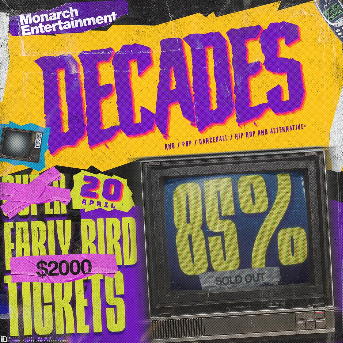 Early Bird tickets are almost gone – 85% sold out already‼️

Secure yours before it’s too late. 🎟️✨ 

#Decadesja #MonarchENTJa #LimitedAvailability #GrabYoursNow