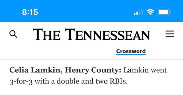 Thank you for the shoutout for top weekly performances!! Batting .909 after first week of games against Huntingdon, Lexington, and Clarksville Northwest. 5 singles, 3 doubles, and 2 triples @HenryCoSoftball @tnbolts2024sain @LionUpSoftball