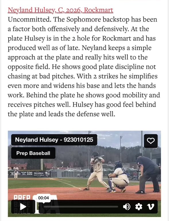 Neyland_Hulsey's tweet image. Thanks @PrepBaseballGA @Logan_Nelson2 for the write up. 

@Hudson_PBR @IanSmittyGA @TL10Baseball @Rockmartdugout @CoachTBritt  @k_cheesebrough @josh_elander  @Tpack5 @17williamsjames @GarrettNance27 @RobFournierWKU @BillyBerry13 @ALLSTARSPORTS  #PlayLikeTori #Uncommitted #MFRA