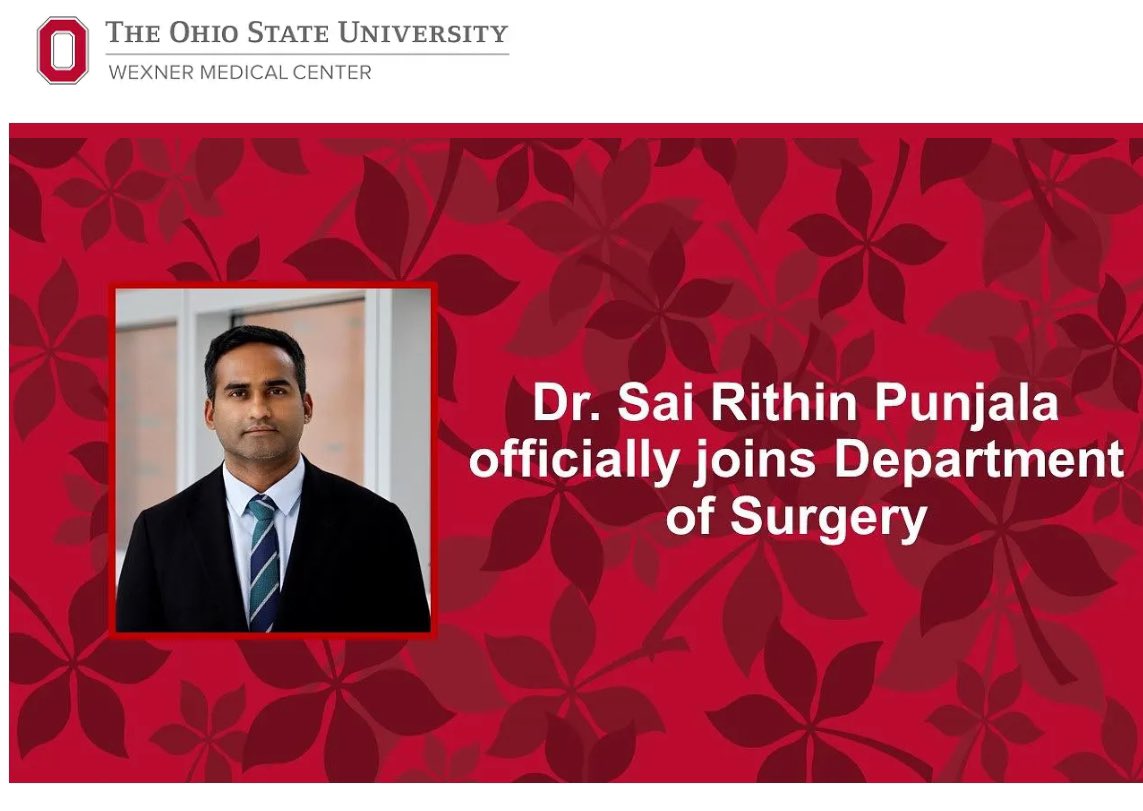 Timothy M. Pawlik (@timpawlik) on Twitter photo Pleased to announce Sai Rithin Punjala, MBBS, is remaining with <a href="/OhioStateSurg/">Ohio State Wexner Medical Center Surgery Dept.</a> Division of #Transplantation following completion of his <a href="/OSUWexMed/">The Ohio State University Wexner Medical Center</a> transplantation fellowship. Dr. Punjala completed previous training fellowships <a href="/OUHospitals/">OUH</a> <a href="/GSTTnhs/">Guy's and St Thomas'</a> & <a href="/HospitalsApollo/">HospitalsApollo</a>. #Buckeyes Pleased to announce Sai Rithin Punjala, MBBS, is remaining with <a href="/OhioStateSurg/">Ohio State Wexner Medical Center Surgery Dept.</a> Division of #Transplantation following completion of his <a href="/OSUWexMed/">The Ohio State University Wexner Medical Center</a> transplantation fellowship. Dr. Punjala completed previous training fellowships <a href="/OUHospitals/">OUH</a> <a href="/GSTTnhs/">Guy's and St Thomas'</a> & <a href="/HospitalsApollo/">HospitalsApollo</a>. #Buckeyes