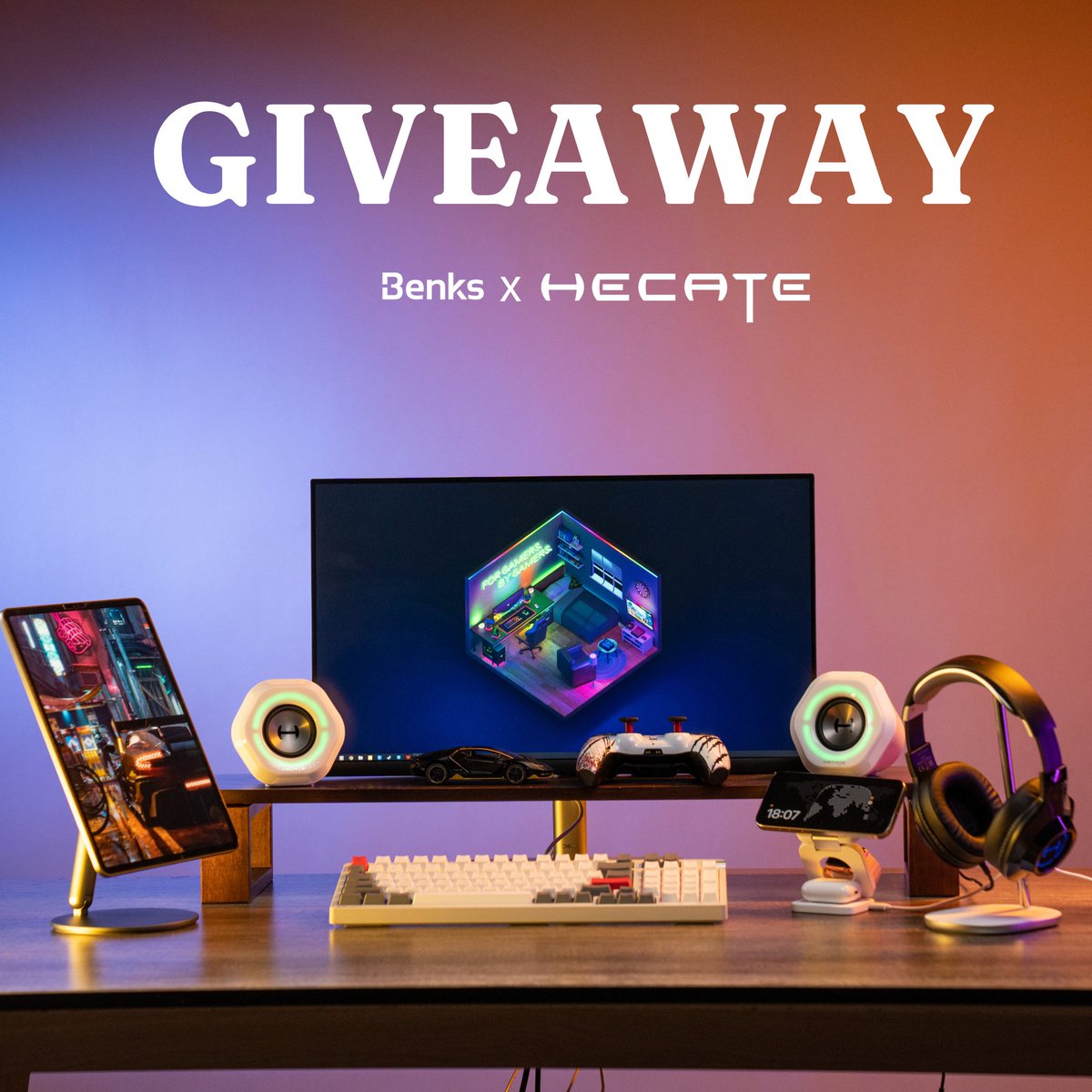 Get ready to level up your gaming station with @Benks_Official & @Edifier_Global 🚀 To Enter: - Follow @Benks_Official @Edifier_Global - Like & RT - Tag 2 friends (unlimited entries) Open worldwide. End on March 24, 11:59pm PST. 2 winners will be randomly chosen! GLHF!🌟🎊