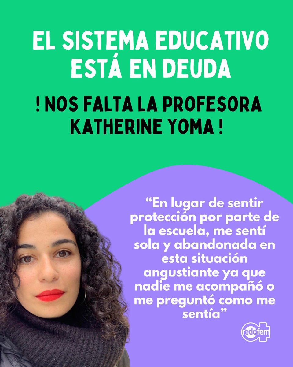 Como Redofem, nos ha costado asimilar lo sucedido con la profesora Katherine Yoma Valdivia, quien hasta el año 2021 fue compañera de nuestra organización, levantando Redofem Antofagasta en el 2020 con todo ese espíritu amoroso y fuerte que la caracterizaba 💜