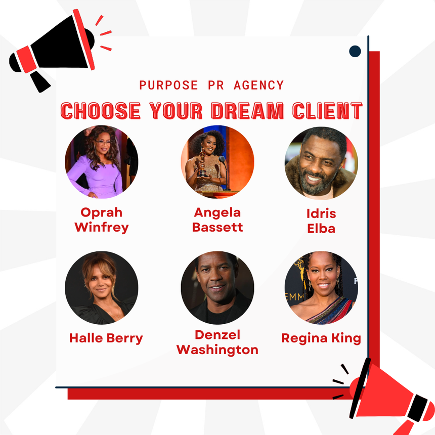 Who would you dream client be?👀Answer in the comments below because I would love to know where you stand😁#PublicSupport #TogetherWeThrive #PublicityPower #PublicRelations #PRAgency