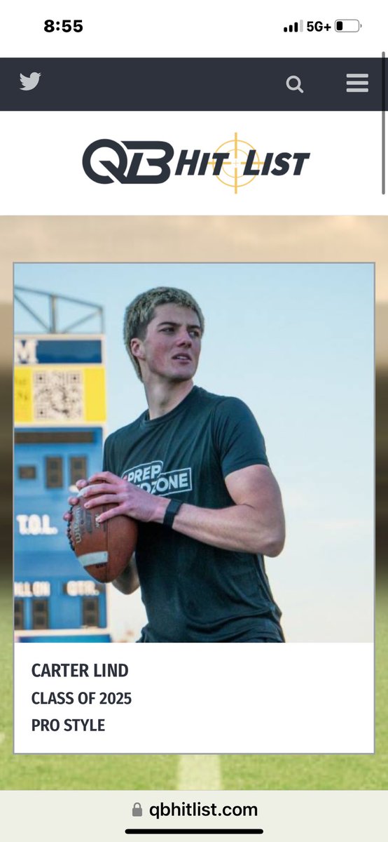 Welcome to the largest QB fraternity in the nation‼️ @QBHitList Premium 2025 QB @CarterLind2025 Liberty Christian - Argyle Hs(TX) 👀Check him out! Profile: qbhitlist.com/profile/carter… Full evaluation posting soon…