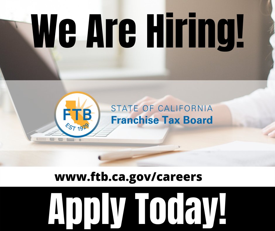 Looking for a job that you can feel passionate about? FTB's Enterprise Analytic Development Section is seeking an IT Specialist to join the team as an ETL developer. Click on the link to learn more and to apply today! calcareers.ca.gov/CalHrPublic/Jo… #hiring #job #data #work #FTB #ETL