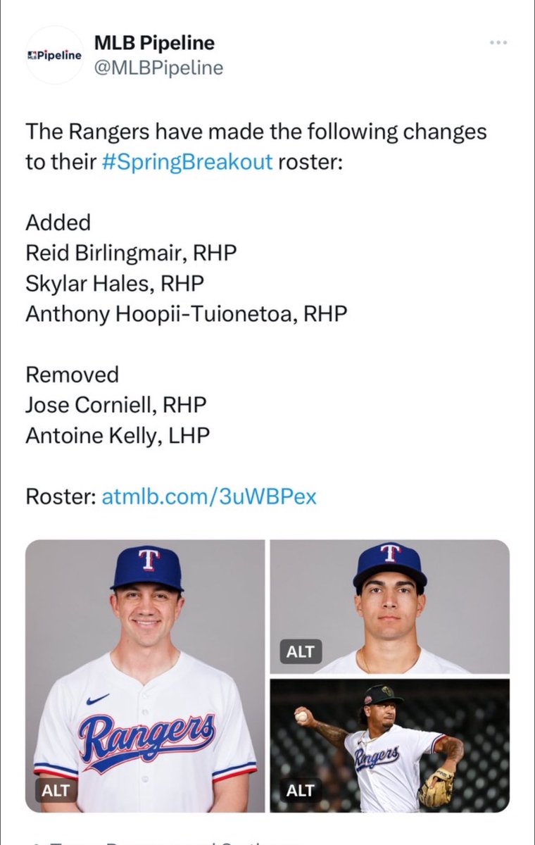 jukoachk's tweet image. ‼️ Let's GOOOO‼️

Longtime #KsPro Reid Birlingmair added to the Rangers #SpringBreakout Roster!

If you're unfamiliar with what that is...

It's a new 4 Day event where each org selects their best young MiLB Prospects to go compete against each other. 
BIG TIME!!
@R_Bmr