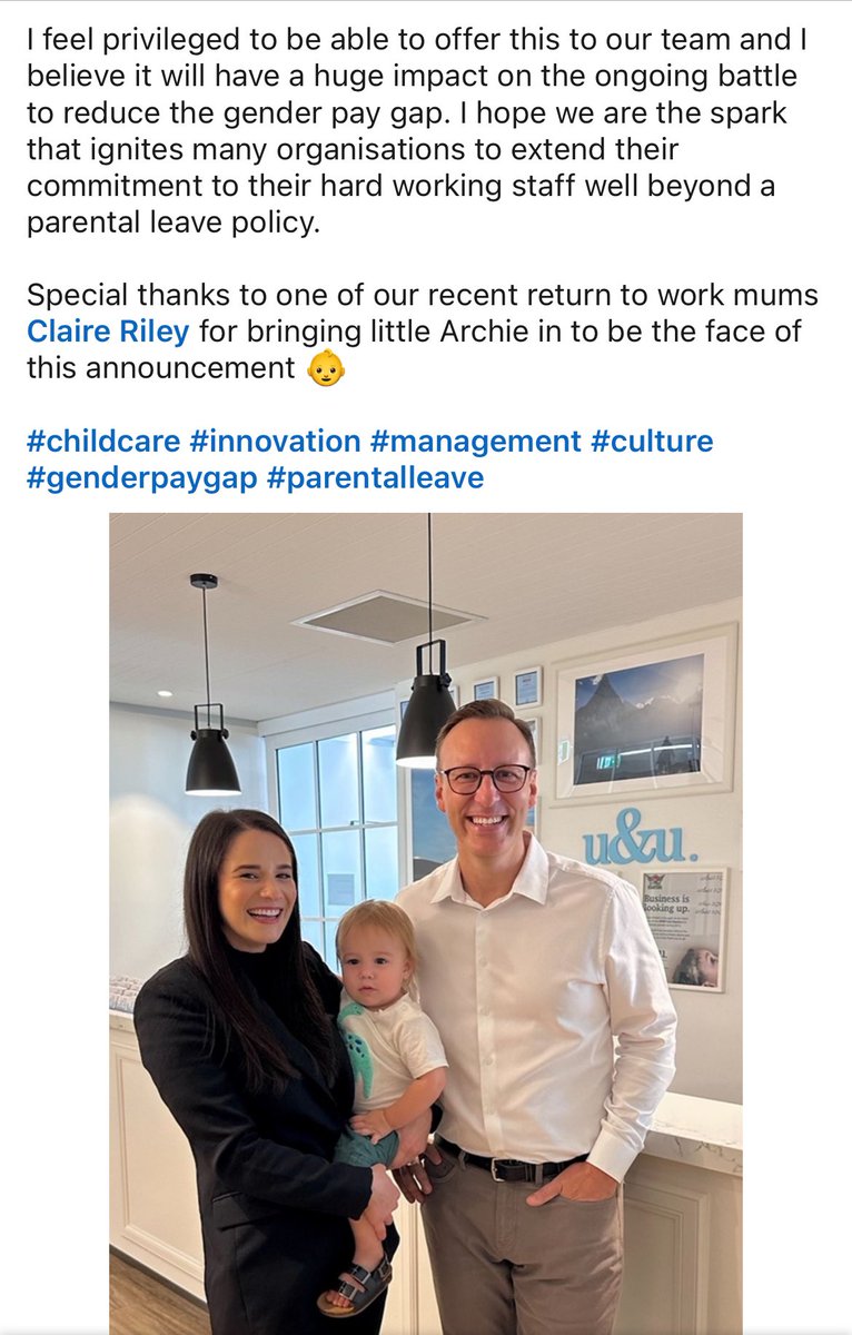 georgiedent's tweet photo. Imagine your employer providing up to $10,000 per year *PER CHILD* to help you with what your boss describes as the 'out of control' cost of early childhood education and care in Australia? 

That's the reality for parents employed at u&amp;u Recruitment Partners. #OzEarlyEd https://t.co/cXfWLFmyxv