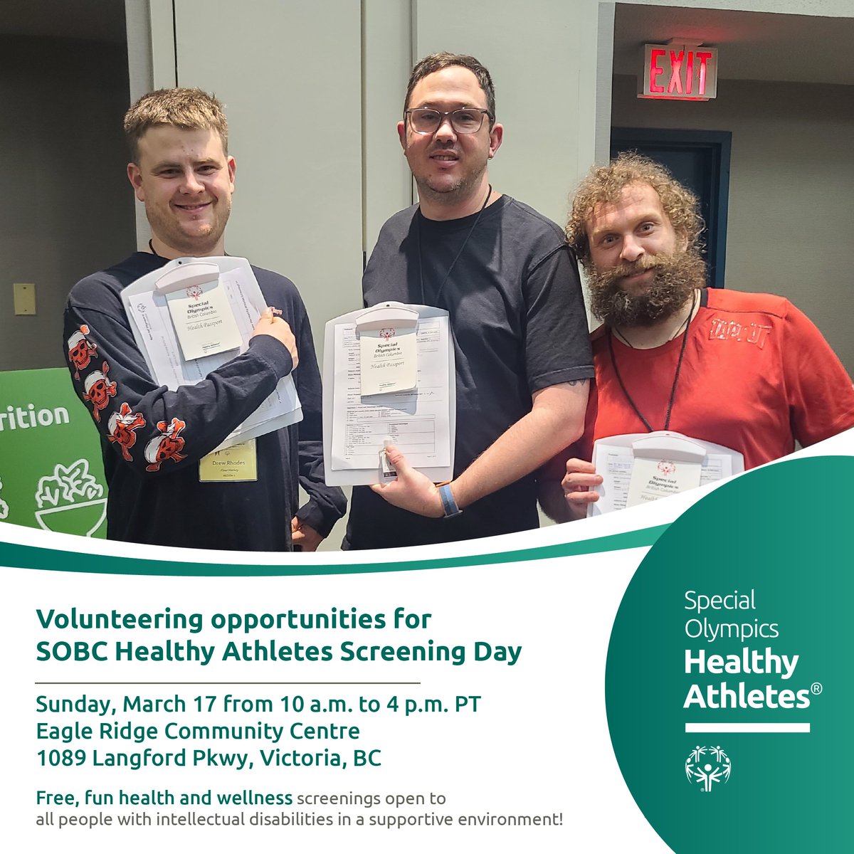 So excited for our Healthy Athletes Screening Day in #VictoriaBC on March 17! 🤩

📋 Help spread the word and register now: specialolympics.ca/british-columb…

#InclusiveHealth #WellnessWednesday #Health #Wellness