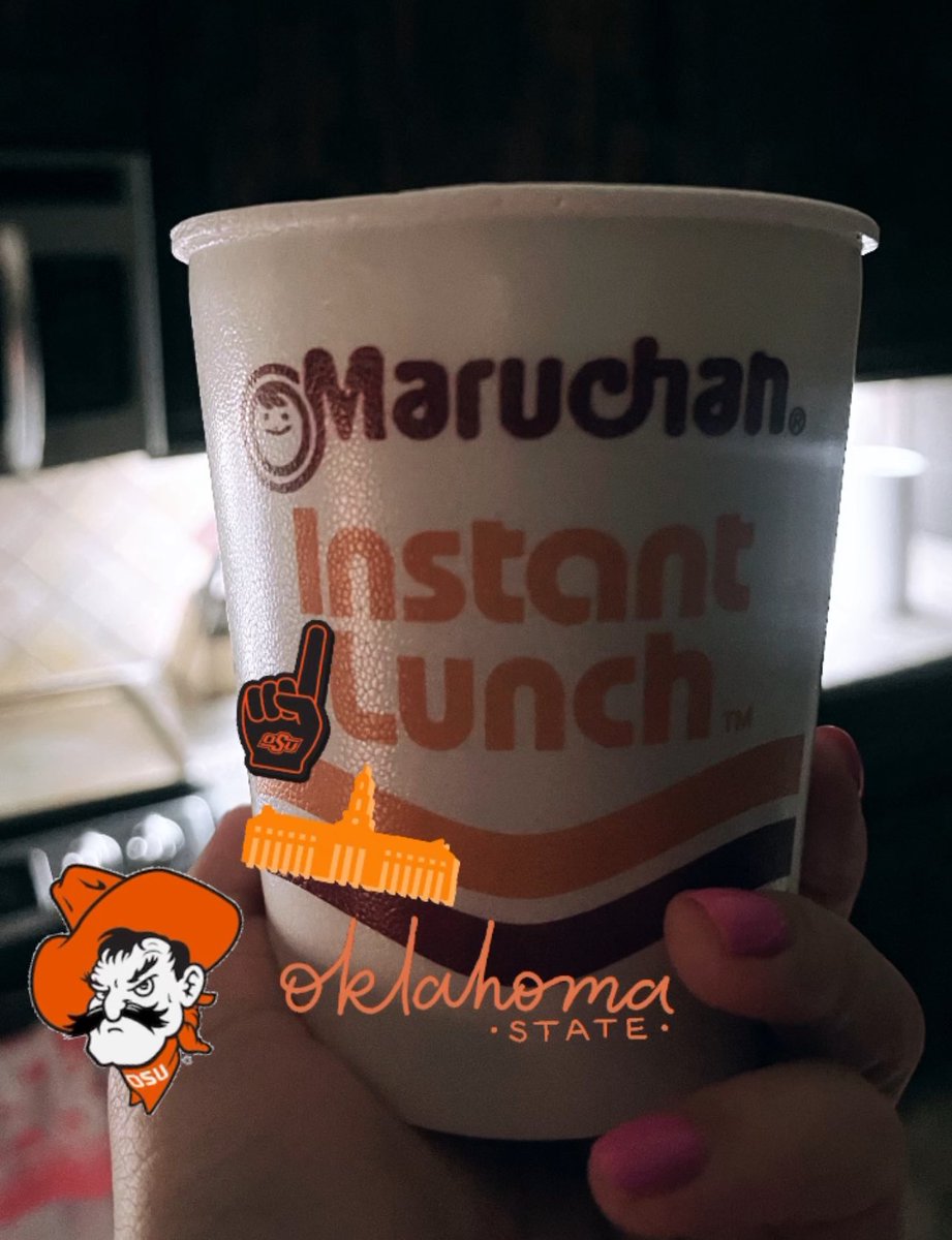 CierraRamon's tweet photo. One cup of ramen and suddenly I live in Stillwater, OK and it’s 2009 again. Can I go back to college? 😆 #GoPokes https://t.co/qi1ExcdRlG