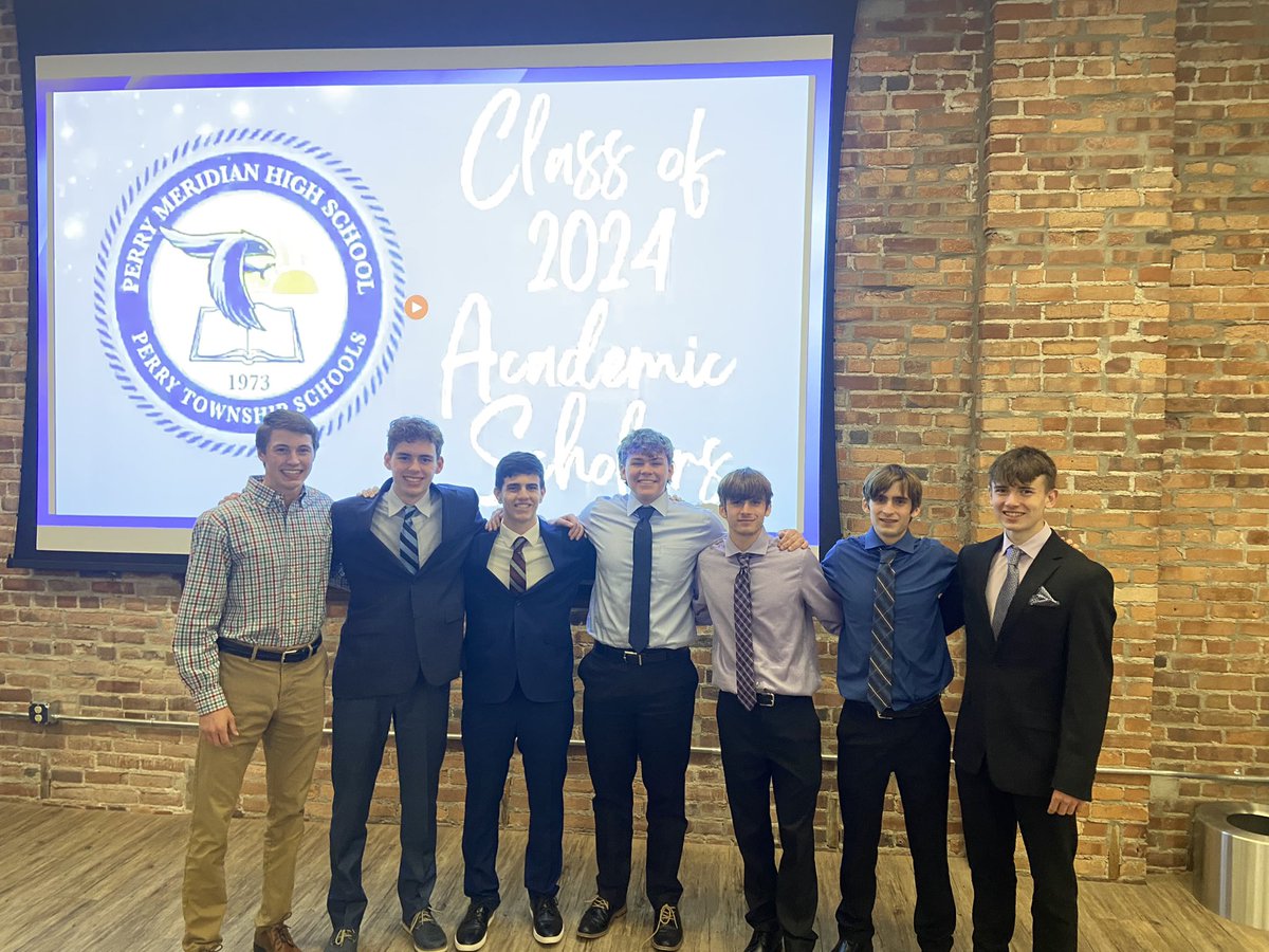 Awesome night for Perry Meridian Boys Cross Country Team. 7 seniors earned the Academic Scholars award. They represented 7 out of 44 with a gpa higher than 4.2. These will be big shoes to fill.