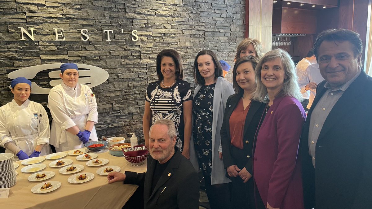 Fabulous spread at NAIT Chef in Residence 2024 with chef Blair Lebsack, a NAIT graduate. As co-owner/chef of RGR RD and The Butchery by RGR RD, he created dining experience, connecting with Alberta's unique culinary landscape through extravagant farm dinners on rural range roads.