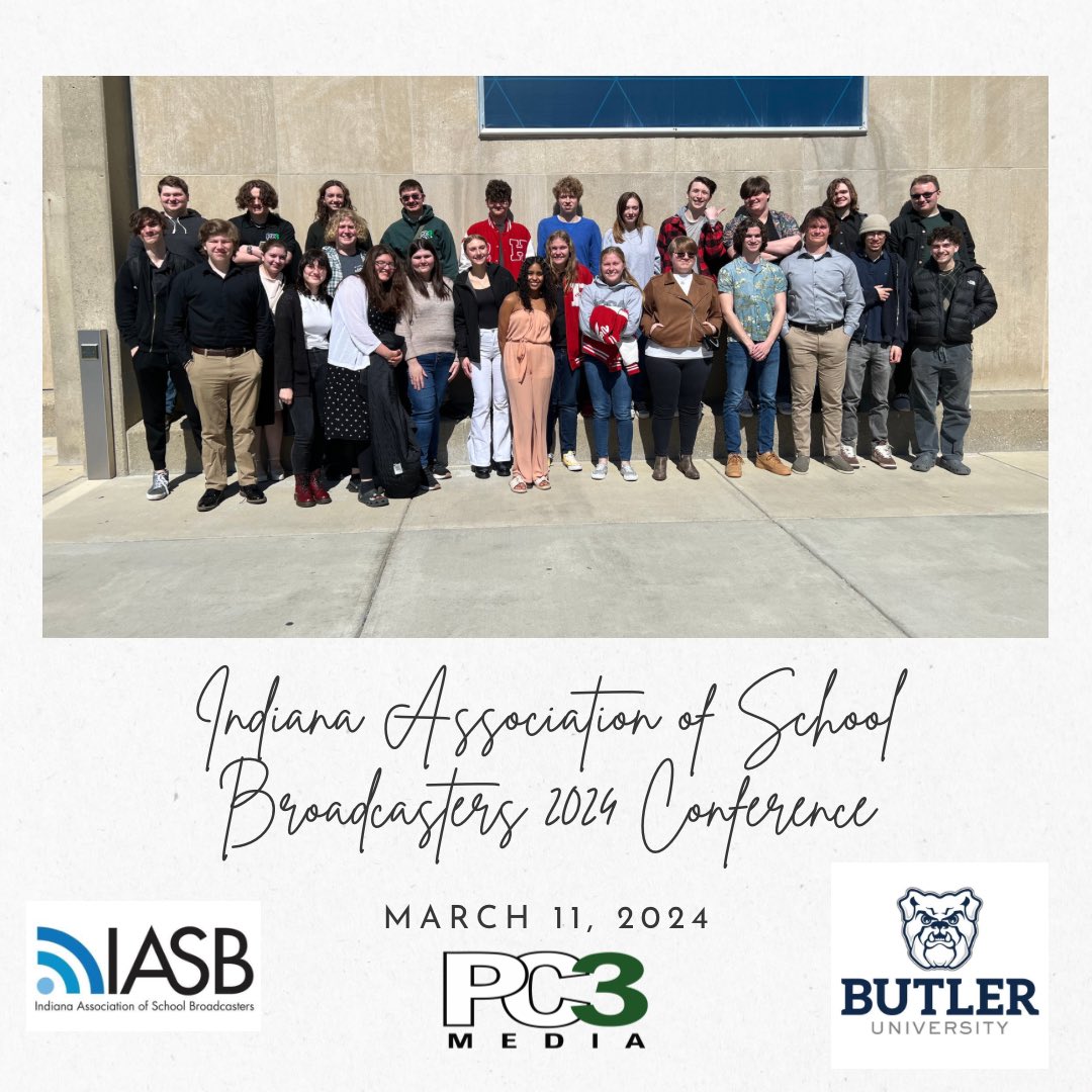 Earlier today, @PC3Media competed against 40 other Indiana high schools and career centers in the annual @IASB_Indiana competition at @butleru