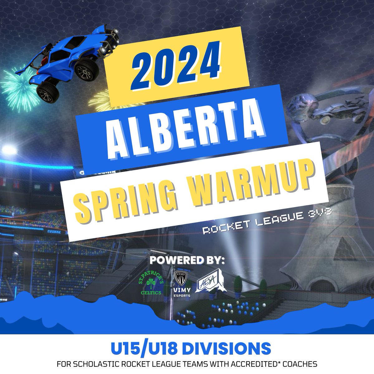 Our first event in the AEC Spring Warmup series is Rocket League! 

Last call for registration is quickly approaching! Signup now for the tournament this weekend (March 15-16): forms.gle/HtKt5GCdPf1239…