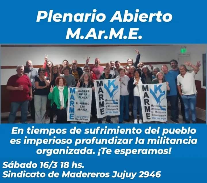 MarmeMovimiento's tweet photo. Debemos construir más militancia organizada para enfrentar a este gobierno que tanto sufrimiento nos está costando, ¡todxs somos necesarixs!
¡Lxs esperamos el sábado!

#DefenderALaPatria https://t.co/8p4PU2GyQK