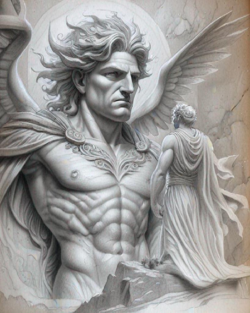 Thanatos, God of Death, who was only ever bested in combat once, by the Hero Hercules. #thanatos #hercules #godofdeath #deathincarnate #hellenicgods #cthonic #underworldgods #pagangods #greekmythology #aiart #paganart #nyx #hypnos #deathincarnate #darkgods #paganism