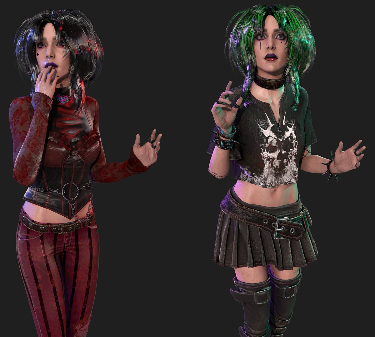 Sable Ward renders cause I wanted to see what this hair would look like in different colors
