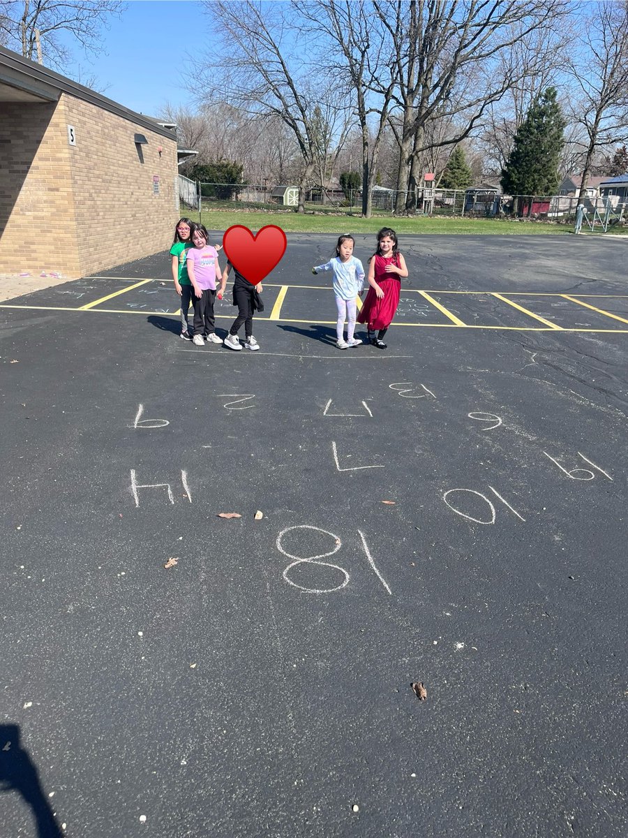 Beautiful weather + sidewalk chalk + adorable K Kids = a fun time learning during math PLT!