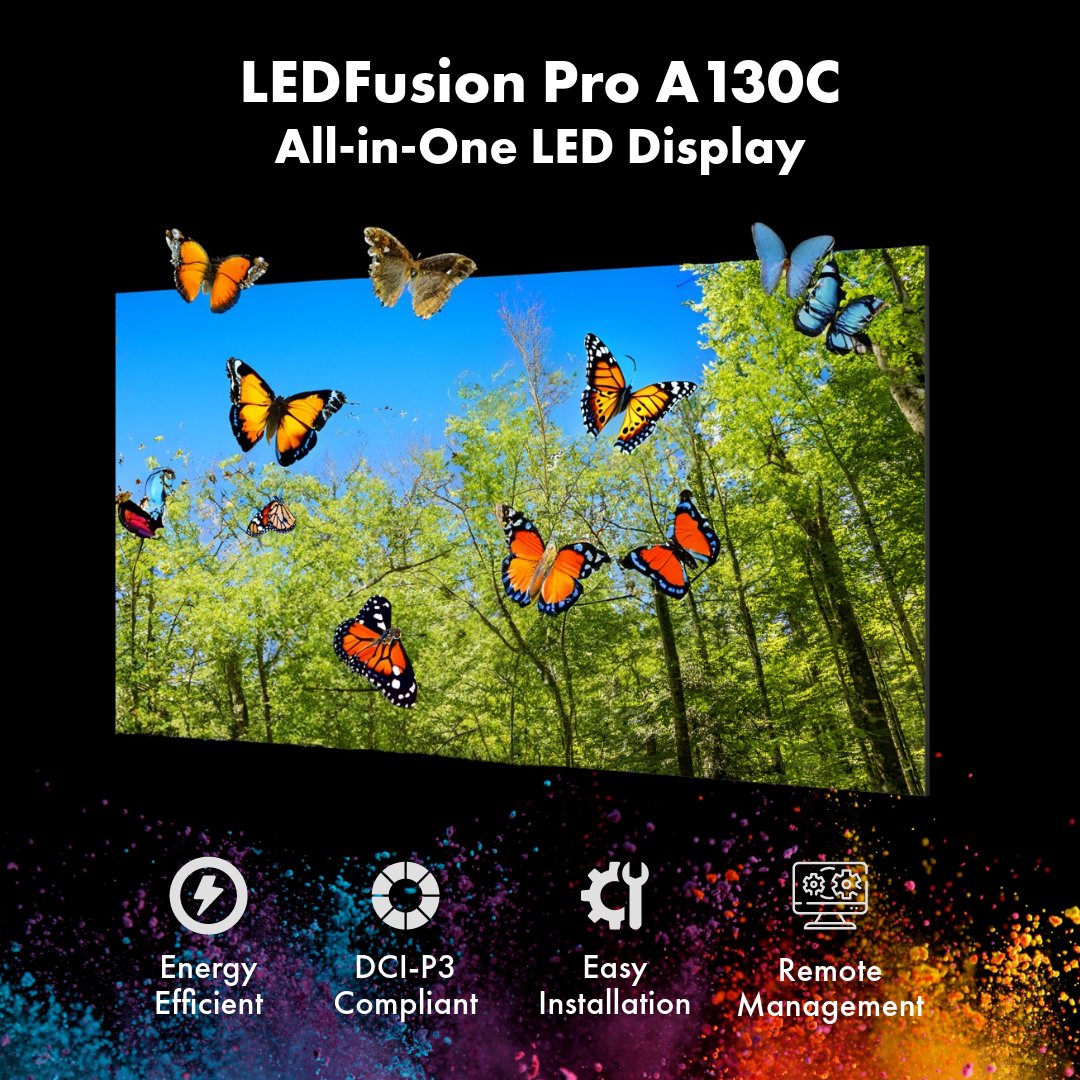 LEDFusion Pro A130C All-in-one #LED display - revolutionizing visual experiences with cutting-edge technology! 🚀

🔹 Energy Efficient
🔹 DCI-P3 compliant
🔹 Easy Installation
🔹 Remote Management

Ready to elevate your visual storytelling?
 lnkd.in/gdV89HB

#avtweeps