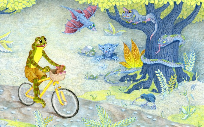 basedhoppy's tweet photo. During his adventure, $HOPPY discovered new friends in the enchanted forest 🐸✨ https://t.co/6kmprh5Nme