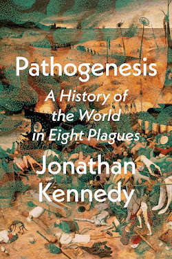 PATHOGENESIS: A HISTORY of the WORLD in EIGHT PLAGUES (audiobook) by Jonathan Kennedy Compelling argument that disease has had a profound impact on world history by just telling a history of Europe from the days of cavemen up until now. 5/5 stars. dwdsreviews.blogspot.com/2023/10/pathog…