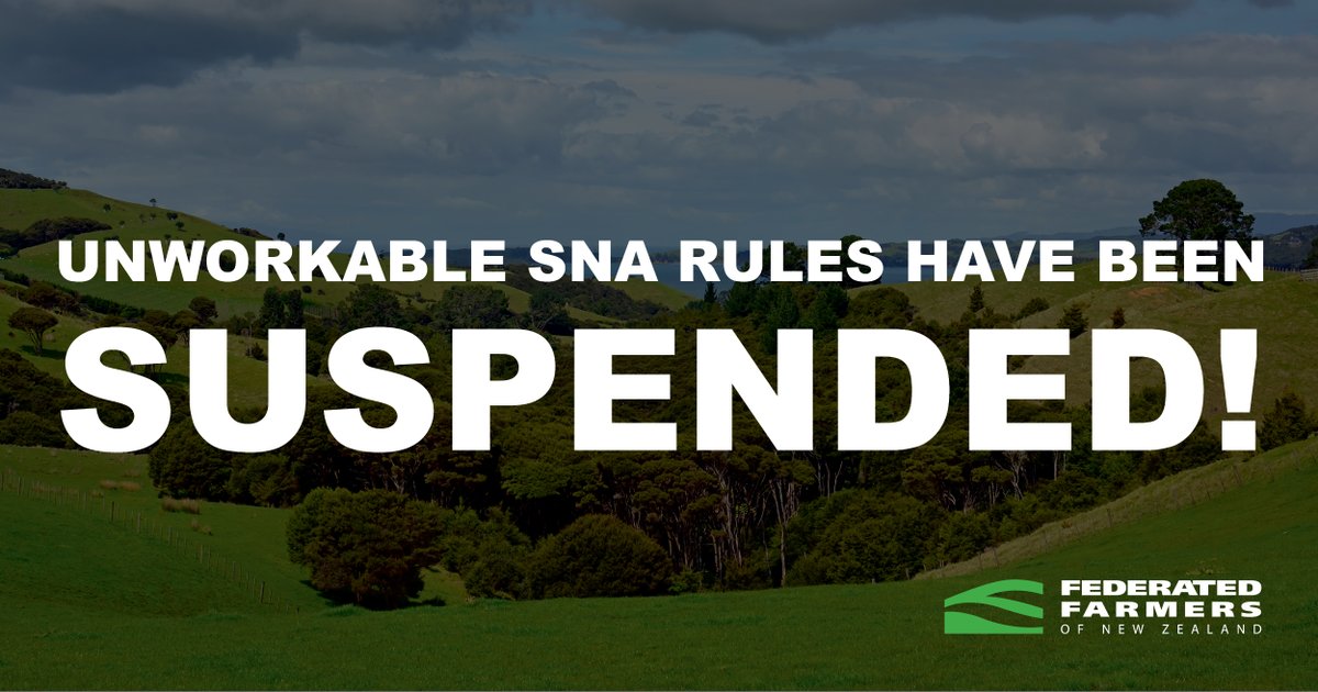 Simplifying our SNA rules was one of Federated Farmers top policy priorities during election campaign and was listed in our 12-point plan for restoring farmer confidence. ✅