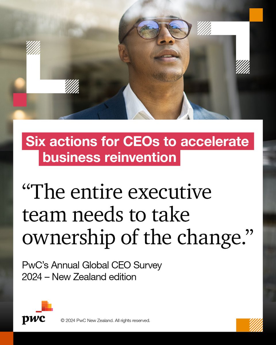 Are you ready to transform your business model for the future? Incoming PwC New Zealand CEO and Partner, Andrew Holmes, shares six key actions he recommends  to accelerate transformation and make it work.   pwc.co.nz/insights-and-p… #CEOSurvey