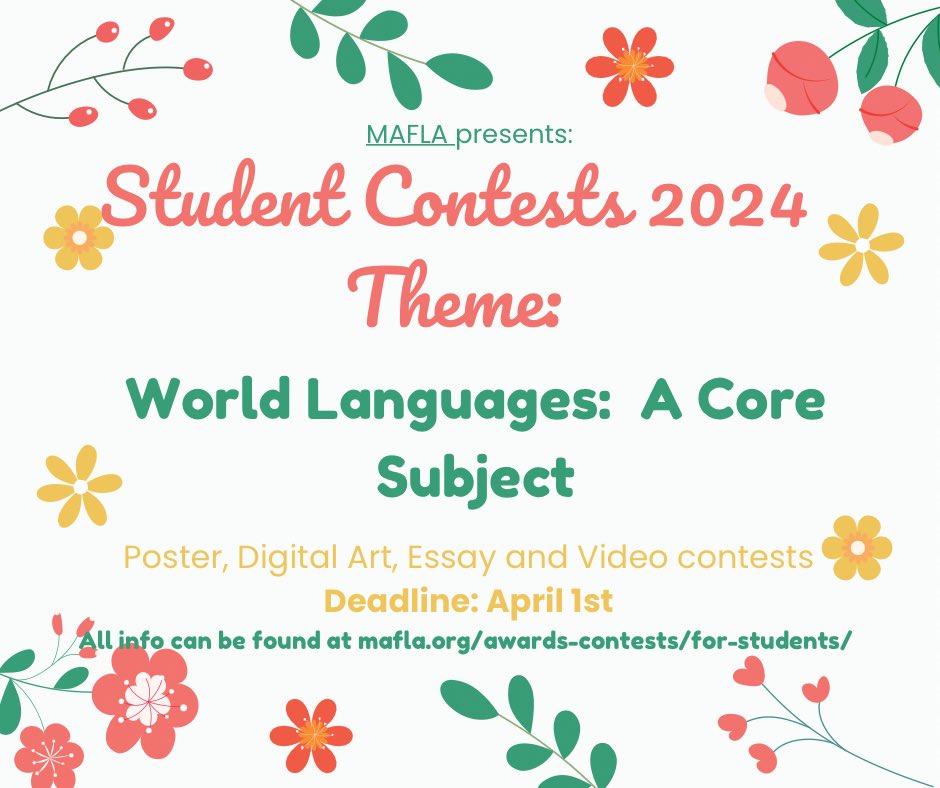 Don’t forget to have your students enter!!! @maflaonline