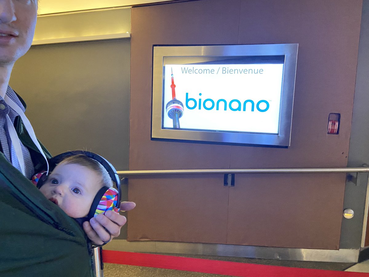 missmusculus's tweet photo. Baby’s first #ACMGMtg24 and hitting up the @bionano stratys party. When both your parents are geneticists you’re just along for the ride! https://t.co/rYiVwGHUFb
