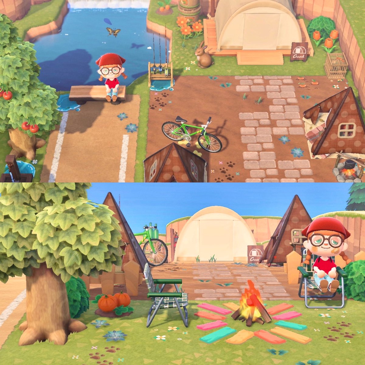 CozyElven's tweet photo. the campsite🏕️🍒🌼 https://t.co/TBxUvfVnfm