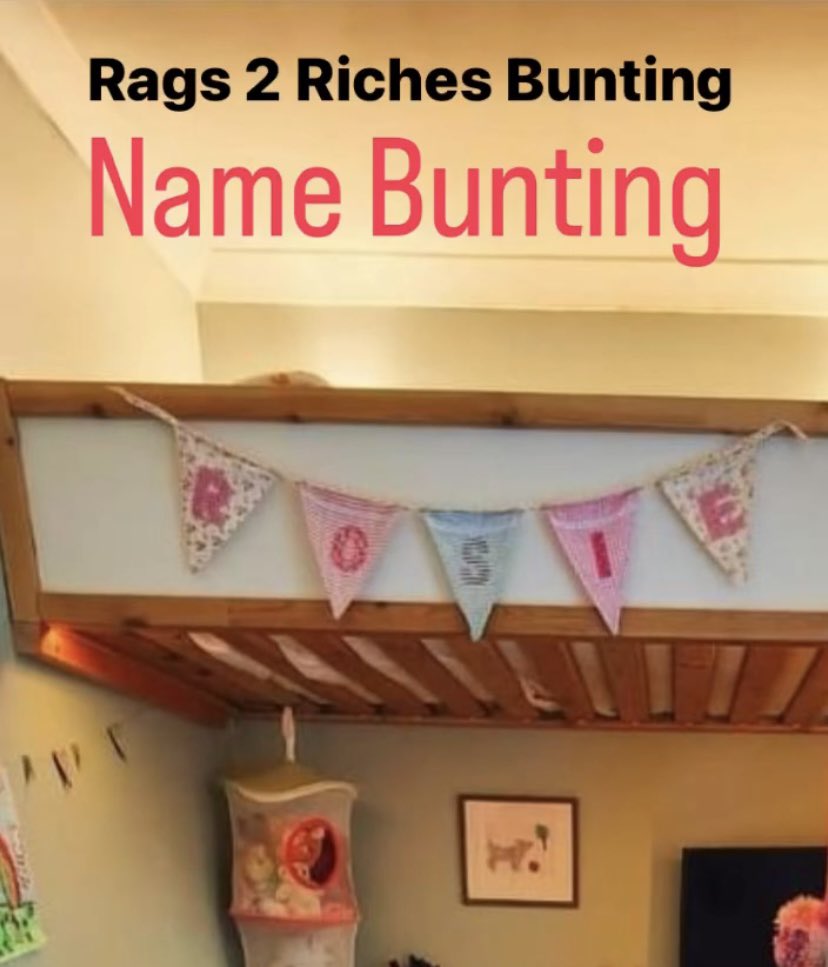 Name Bunting available to order at Rags 2 Riches Bunting #namebunting #bunting #rags2richesbunting #thebuntinglady #customirders #etsyshopuk #etsy