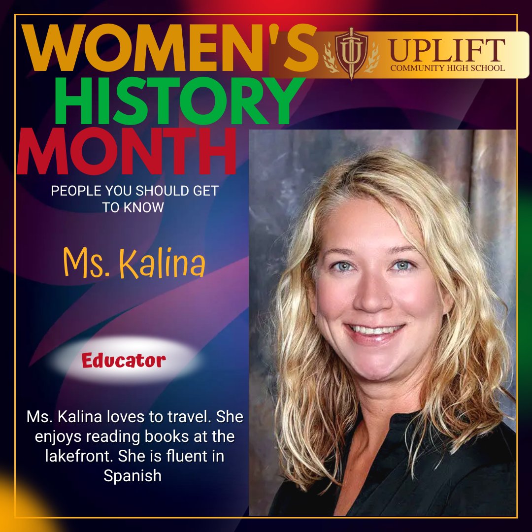 Women's History Month spotlight is Ms. Kalina! #WomensHistoryMonth2024 #educator @network14cps