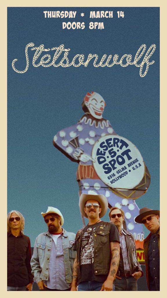 TOMORROW NIGHT! Desert 5 Spot. Doors at 8pm. We’re leading off a great night of live music. I don’t know about the rest of the band, but I will not be wearing sunglasses.