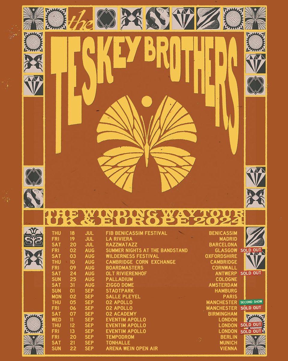 Cambridge! 👏 Manchester! 👏 Tickets onsale now, head to teskeybrothers.com/#tour