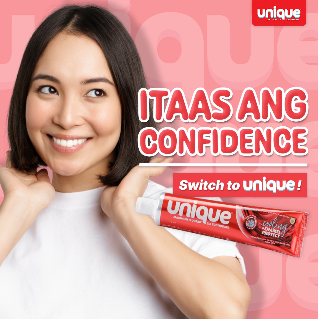 Nahihiyang ipakita ang 'yong ngiti? Subukan na ang UNIQUE toothpaste Hot Mint Fresh so you can flaunt your beautiful smile! Bili na sa pinakamalapit na grocery stores and supermarkets! 🛒