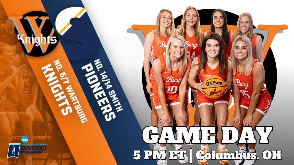 Wartburg Athletics (@wartburgknights) on Twitter photo GAME DAY!!🔥🏀
No. 6/7 <a href="/WartburgWBBALL/">Wartburg Women’s Basketball</a> will face No. 14/14 Smith College in a FINAL FOUR matchup this evening! Tipoff is set for 5 p.m. eastern time in Columbus, Ohio.
📺bit.ly/3TfozJW
📊bit.ly/3TfozJW GAME DAY!!🔥🏀
No. 6/7 <a href="/WartburgWBBALL/">Wartburg Women’s Basketball</a> will face No. 14/14 Smith College in a FINAL FOUR matchup this evening! Tipoff is set for 5 p.m. eastern time in Columbus, Ohio.
📺bit.ly/3TfozJW
📊bit.ly/3TfozJW