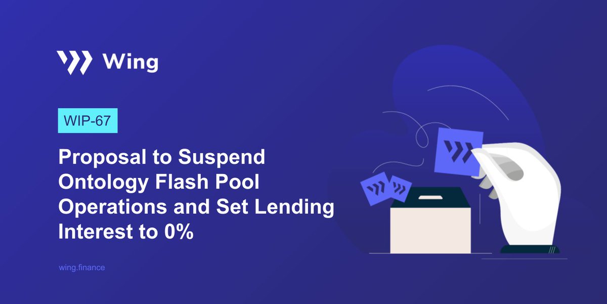 🥊#WingDAO Community VOTE!🗳️ WIP-67: Proposal to Suspend #Ontology Flash Pool Operations and Set Lending Interest to 0% #DeFi $WING #WingFinance #Wing #OntPool Vote Here👉wing.finance/votedetails/67