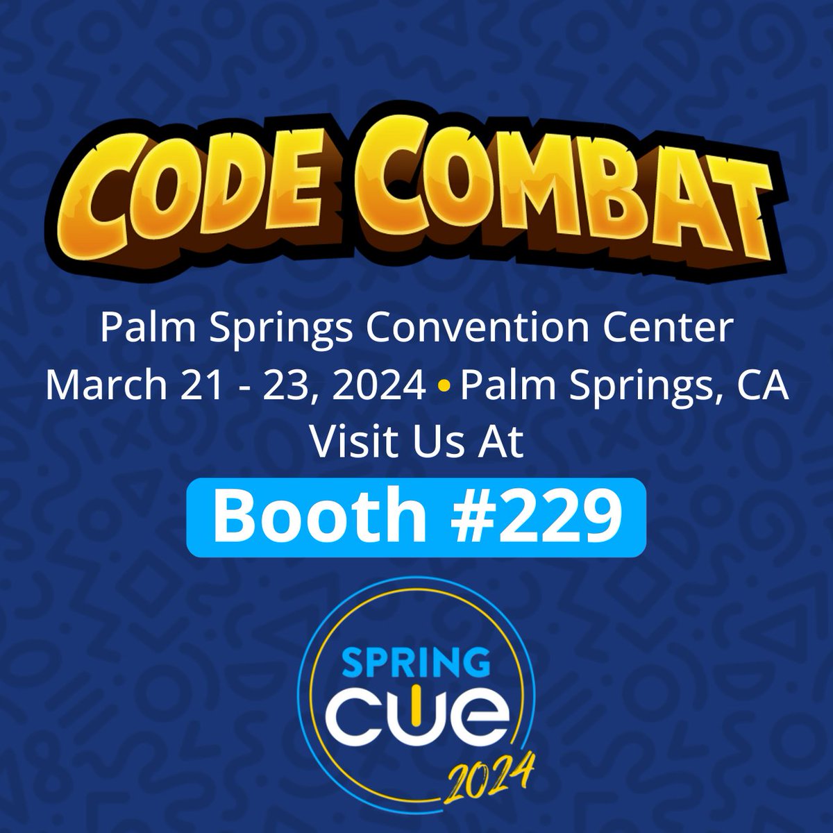 Excited for @cueinc conference next week! Swing by booth 229 for live demos, giveaways, and more! Can't make it? Sign up free for your teacher dashboard: codecombat.com/home?fbclid=Iw… #SpringCUE #WeAreCUE