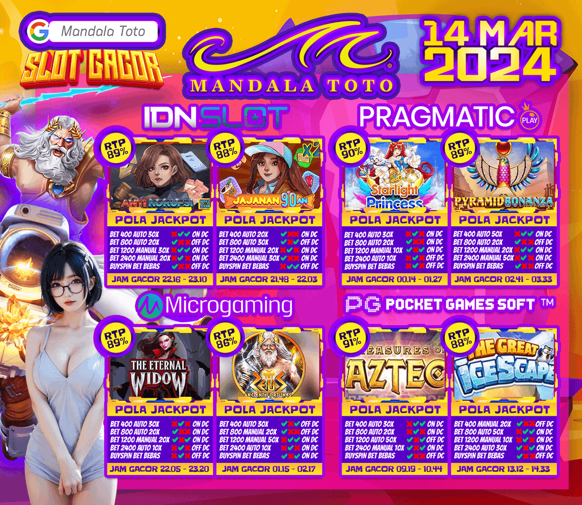 POLA GACOR PRAGMATIC RTP SLOT GACOR | KAMIS 14 MARET 2024 💣💥

LINK MANDALATOTO
bit.ly/mandalatotodaf…

LINK GACOR
heylink.me/mandalatoto-so…

LINK RTP LIVE
heylink.me/linkgacor-10k